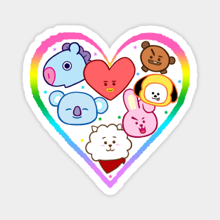 BT21 Heart crew Magnet