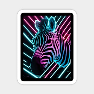 Neon zebra art pattern Magnet