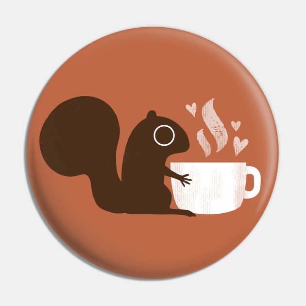 Squirrel Loves Coffee Pin by Coffee Squirrel