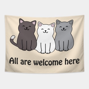 All are welcome here - inclusive cats Tapestry
