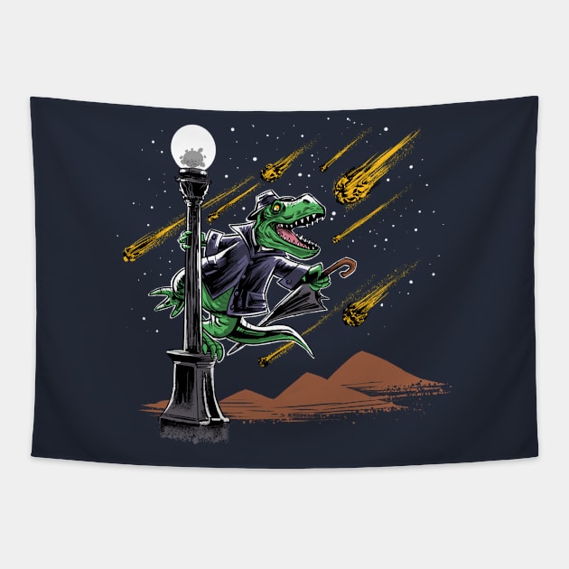 Singin´ in the rain of meteors Tapestry by Zascanauta