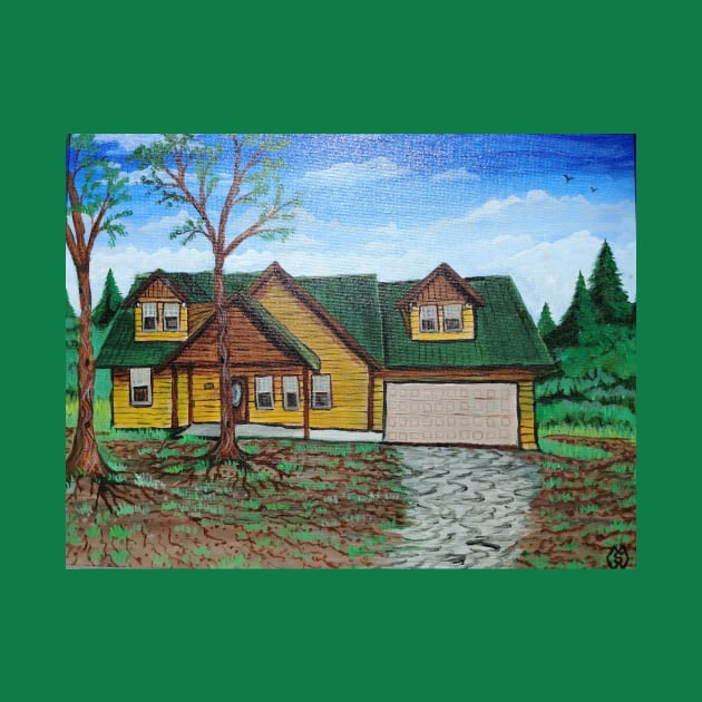 Log Cabin at the Lake by Matt Starr Fine Art