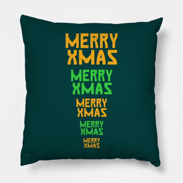 merry xmas tree t-shirt Pillow by creative7