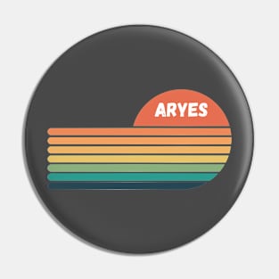 ARYES retro rainbow Pin