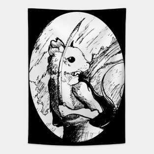 Warrior mouse ink drawing 12/01/24 - vintage medieval fantasy inspired art and designs Tapestry