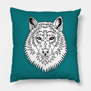 Abstract wolf - ink illustration Pillow