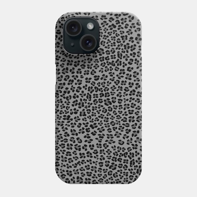 Leopard Spots Pattern (Gray) Phone Case by designminds1