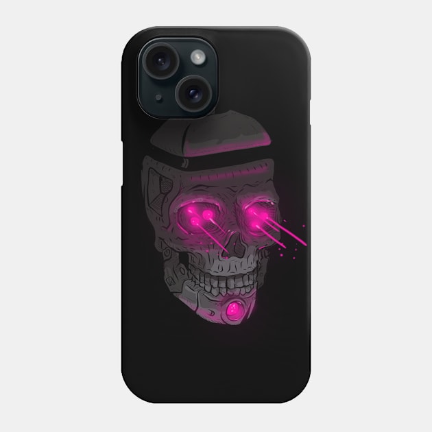 Cyborg Skull Phone Case by TOKEBI