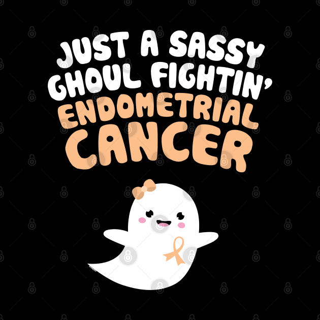 Sassy Ghoul Fighting Endometrial Cancer Halloween Cute Ghost by jomadado