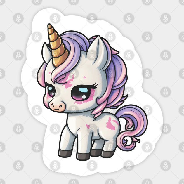 Chibi Spotted Baby Unicorn - Unicorn - Sticker | TeePublic Chibi Spotted Baby Unicorn - Unicorn - Sticker | TeePublic