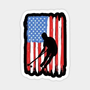 American Flag Hockey Field Graphic Magnet