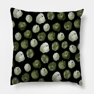 Green Finger Painting Patterns Pillow