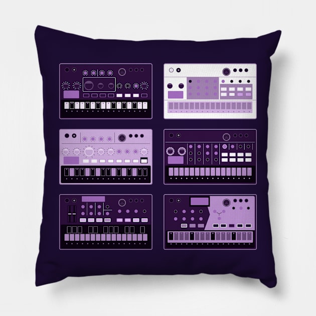 Electronic Musician Volca Synth, Drum Machine, Sampler Pillow by Atomic Malibu