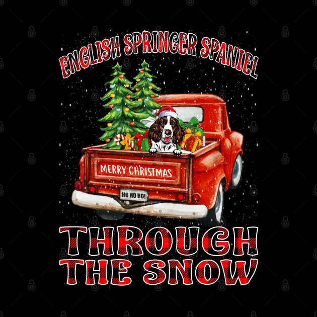 Christmas English Springer Spaniel Through The Snow Dog Santa Truck Tree by intelus