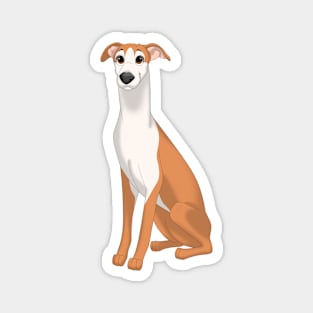 Red & White Whippet Dog Magnet