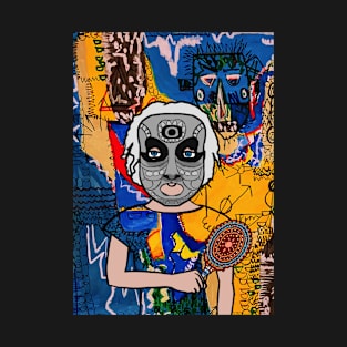 Unique FemaleMask Digital Collectible with IndianEye Color and BlueSkin on TeePublic T-Shirt