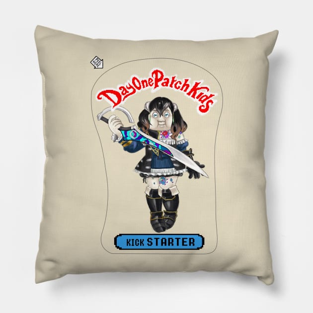 Day One Patch Kids 011 ( KickStarter ) Pillow by RottenTanuki