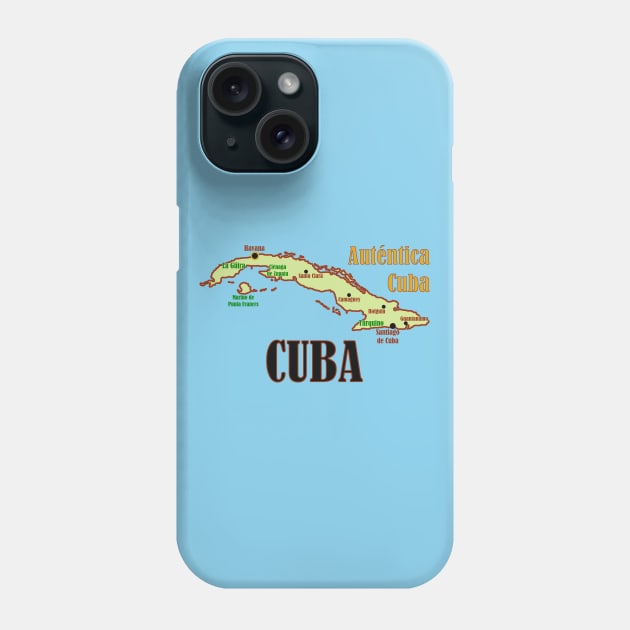 Cuba Map Phone Case by Pr0metheus