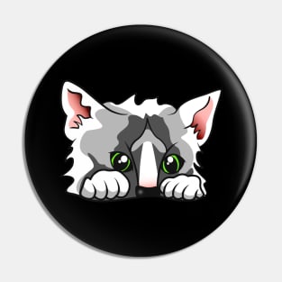 Cute Cat Lurking Funny Kitten Pin