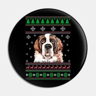 Cute Saint Bernard Dog Lover Ugly Christmas Sweater For Women And Men Funny Gifts Pin