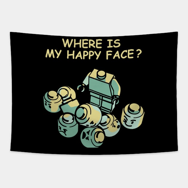 Where Is My HapFace Tapestry by Weirdcore