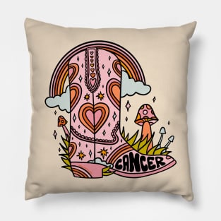 Cancer Cowboy Boot Pillow