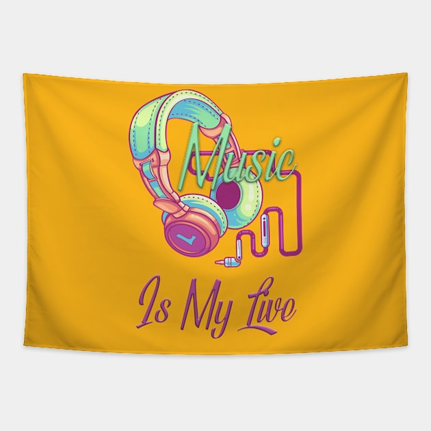 Music Is My Life Tapestry by Bananagreen