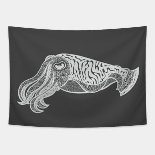 Cuttlefish - detailed hand drawn sea animal drawing Tapestry