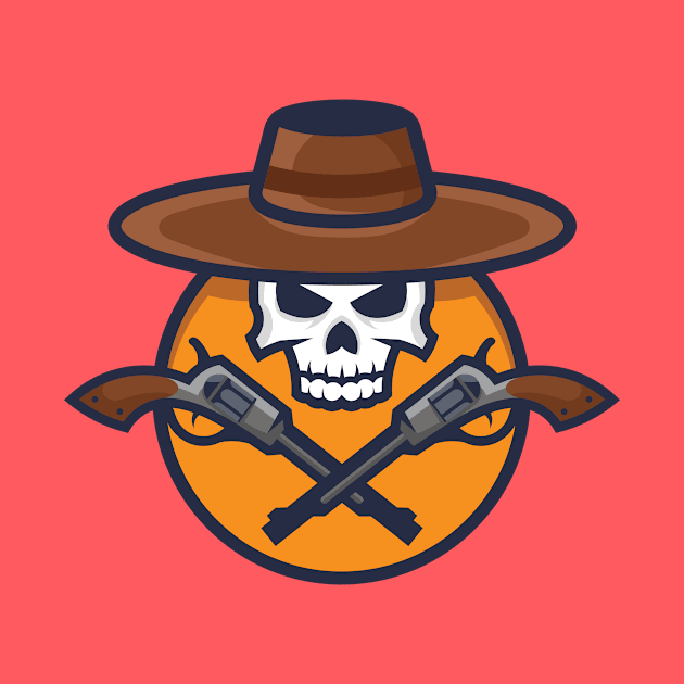 Cowboy skeleton with revolvers by KurArt