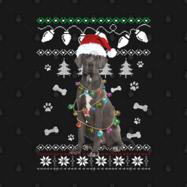 Discover GREAT DANE Dog Santa Hat Ugly Christmas Sweater Happy Holidays Season - Merry Christmas Dog - Great Dane Christmas - T-Shirt