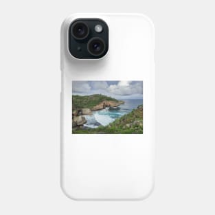 Wavy rock lagoon beach Midodaren on Java, Indonesia. Phone Case