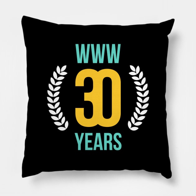 www Web Thirtieth 30th Anniversary Internet Web@30 Pillow by sheepmerch