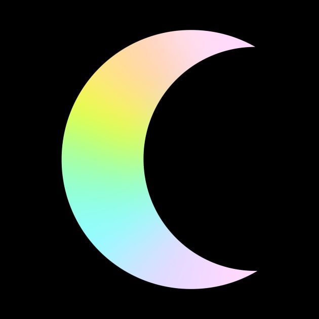 Pastel Rainbow Ombre Moon by KelseyLovelle