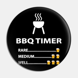 BBQ Timer Barbecue  Beer  Funny Summer Grilling Gift Pin