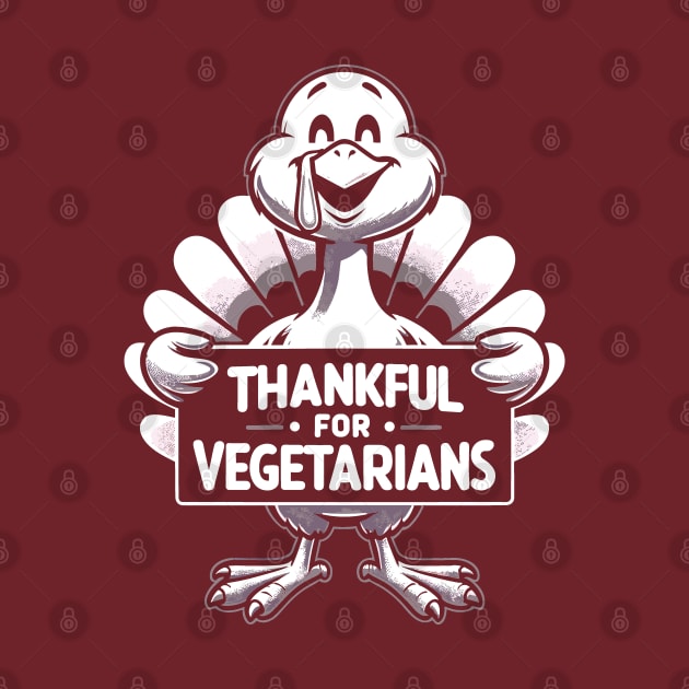 Thankful For Vegetarians Funny Thanksgiving Turkey by SubtleSplit