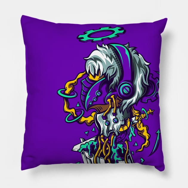 Cyborg Alone Pillow by azhartz