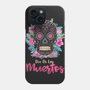 Dia De Los Muertos Flower Sugar Skull Phone Case