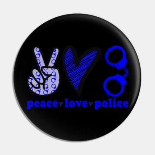 Peace Love Police Officer Pin