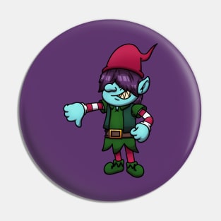 Evil Christmas Elf With Thumbs Down Pin