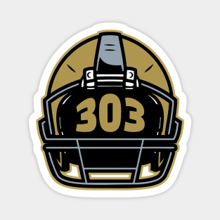 Retro Football Helmet Area Code 303 Boulder Colorado Football Magnet