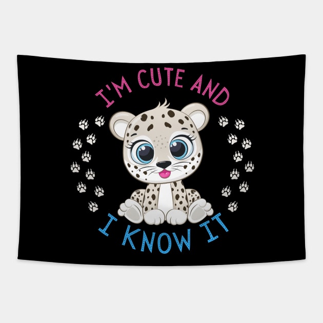 I'm Cute and I know it Cookie Sweet little tiger cute baby outfit Tapestry by BoogieCreates