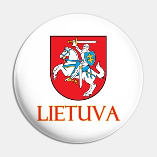 Lithuania - Coat of Arms Design (Lithuanian Text) Pin