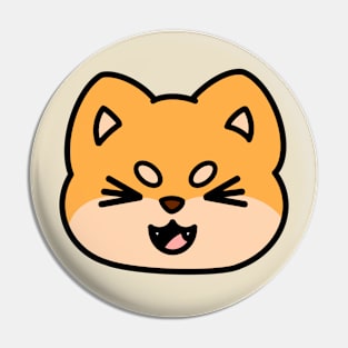 Laughing Shiba Face Pin