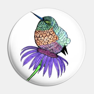 Fluffy Baby Hummingbird Pin