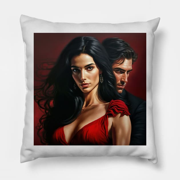 Lady in Red Pillow by Tarrby