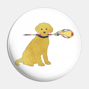 Preppy Yellow Lab Lacrosse Dog Pin