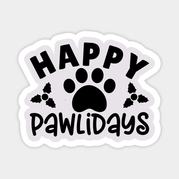 Happy Pawlidays Magnet by Designz4U