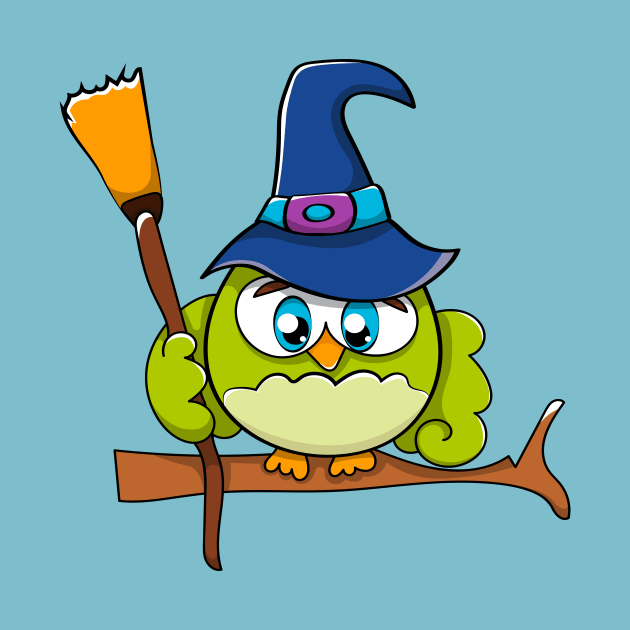 Cute Halloween Owl Witch Hat by bragova