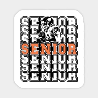 Senior Football Player Grad Retro Sport Tipography 2024 Graduation 2025 Magnet