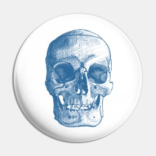 Front Skull Sketch - Blue/Light Pin